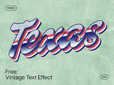 Texas Vintage Text Effect comic country download effect filter free freebie grainy noise old pixelbuddha psd retro scratches template text text effect vintage