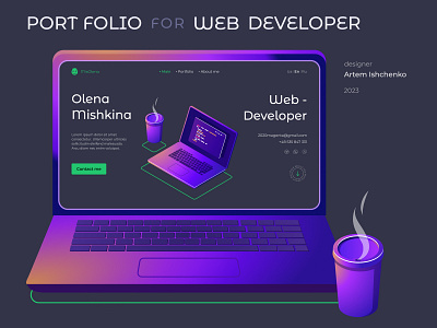 Portfolio for Web-developer ai design figma illustration ui web web design website