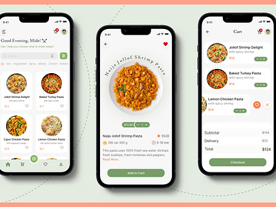 Pasta restaurant app design app app design cart checkout screen design pasta restaurant ui ui design
