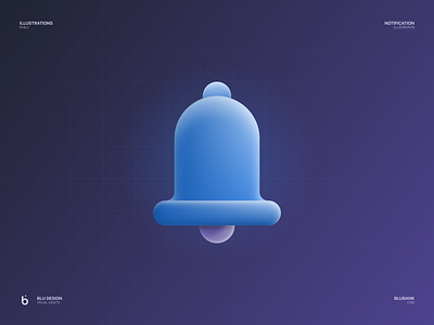 blu Illustrations: Notification bell cute cute icon dark theme icon illustratin notification
