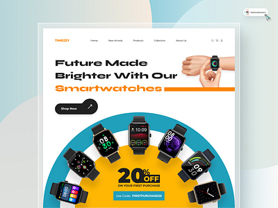 Smartwatch Website Landing Page 3d animation art branding digitaldesign ecommerce flatdesign graphic design illustration innovationsync logo mobile motion graphics nft product design shopify typography ui vector webdesign