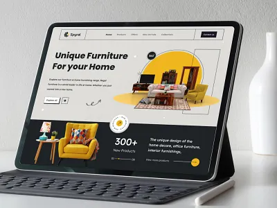 Spyral - Modern Furniture Ecommerce Website architect architecture brutalism decoration ecommerce website furniture hero section homedecor interior interior design interior design website landing page minimal minimalist modern real estate ui ux website website design
