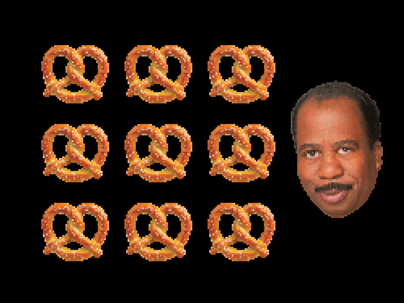 Pretzel Day 8 bit animated gif arcade chris rooney dunder mifflin eat game over gif michael scott pacman pretzel pretzel day stanley the office video game