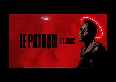 LePatron: new album landing page dark landing landingpage music rap ui web webdesign website