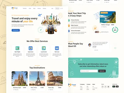 Travel Guide - Travel Agency - Web Page Design branding design graphic design illustration logo ui ux vector web design website design