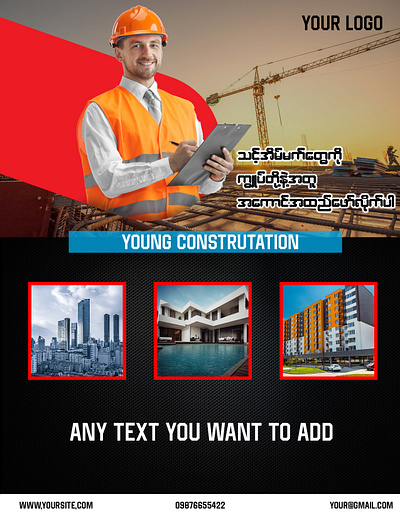 Construction advertisement flyer design constrution flyer graphic design