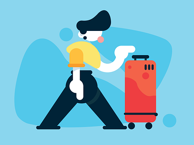 Traveling Emo character illustration inspired by mark rise simple vector