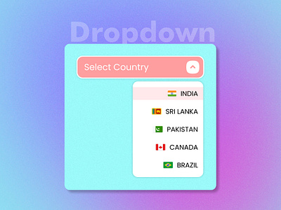 Dropdown UI 100dayuichallenge branding brazil canada country dailyui day27 design dropdown figma graphic design illustration india logo pakistan selectcountry sri lanka ui vector