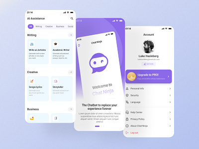 AI Chatbot App UIUX by Netro Creative for Netro UX/UI on Dribbble