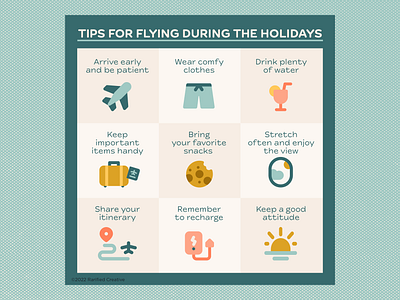 TIPS FOR FLYING DURING THE HOLIDAYS infographic design graphic design icons infographic typography vector