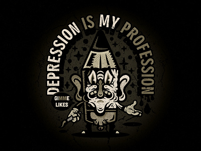 Depression_is_my_profession.jpg cartoons character design depressed depression graphic design illustration laserblazt mascot rubberhose texture vintage