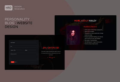 Personality blog design blog blog design branding dark theme design support ui design web ui website design