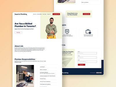 Superior Plumbing - Landing page buttons contact form figma form hero section landing landing design landing page landing ui mobile design responsive design ui design uiux web design web ui website