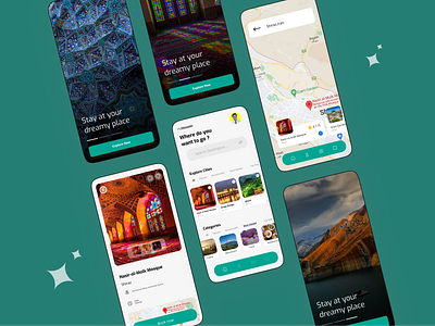 Persian Travel app graphic design mobile app prototype ui ui kit uiux