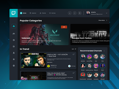 Stream App Gamers android design illustration ios template ui ux ux design