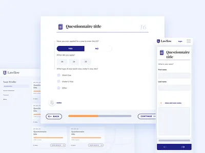Law Web App Design law prototype questionnaire responsive ui web app wizard