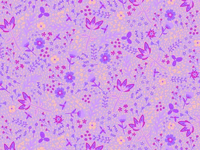 lavand floral pattern branding design draw fashion floral flowered flowers graphic design illustration lavand lilac logo painting pattern print spring ui violet