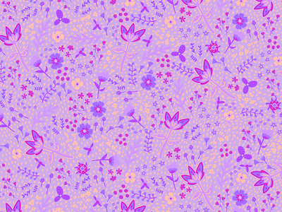 lavand floral pattern branding design draw fashion floral flowered flowers graphic design illustration lavand lilac logo painting pattern print spring ui violet