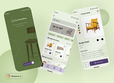 Furniture shop 🪑 appdesign ecommerce ui uiuxdesign uxdesign