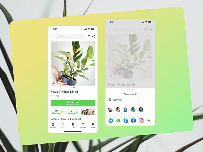 Social Share app dailyui dailyui010 indoor flowers indoor plants mobile mobile app plant share social share ui