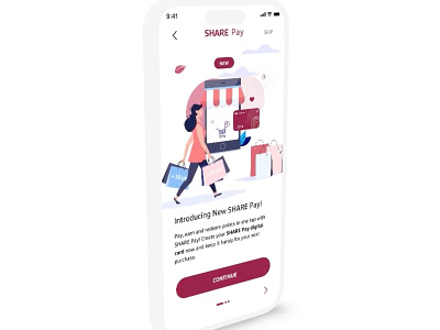 SHARE Pay Illustrative onboarding app design application design clean interface design mobile app mobile app design mobile application onboarding ui