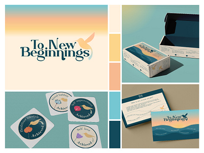New Beginnings project branding cards design graphic design illustration logo packaging design stickers