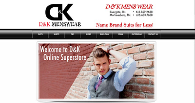 D&K Menswear website design