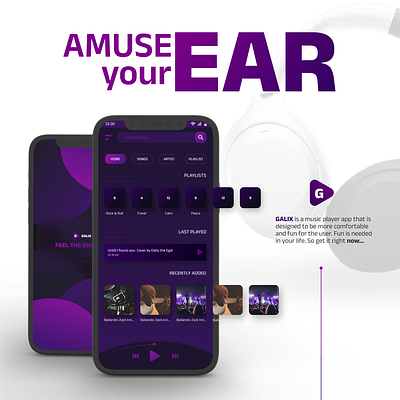 DEMO APP UI DESIGN FOR A MUSIC PLAYER app ui design design graphic design music player ui design ui ui ux design user interface ux