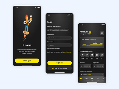 Design of a mobile app for budget planning and cost accounting accounting animation bank calculating design illustration mobile mobile design ui uiux design ux