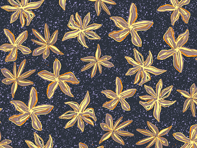 gold flowers 3d design draw fashion floral flower gold gold flower graphic design illustration painting pattern print