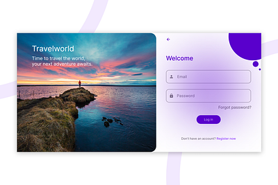 Travel website log in page design login page design travel ui ux