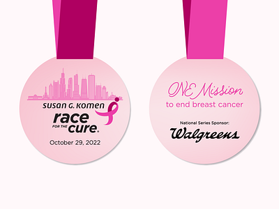Badge design for Race For The Cure branding design graphic design hand lettering typography