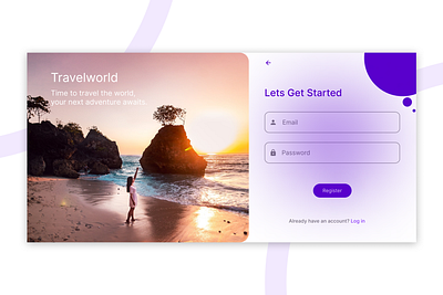 Travel website register page design register page design travel ui ux