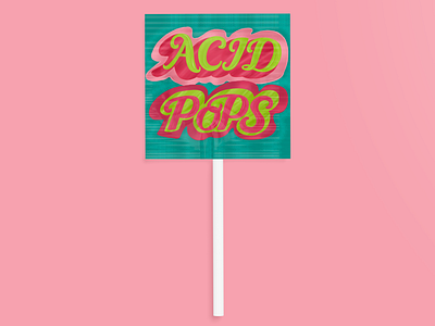 Acid Pops acid pink candy candy design candy packaging good type hand lettering harry potter candy lemon lollipop design lollipops mid century pop art