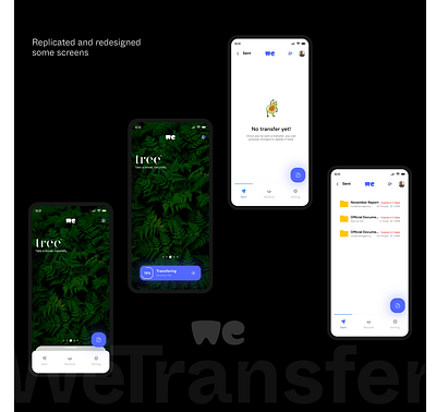 WeTransfer cloud storage design information architecture mobile application productdesign redesign ui ui design ux wetransfer