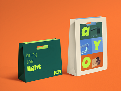 AYO Lighting / Brand Application branding graphic design logo typography vector