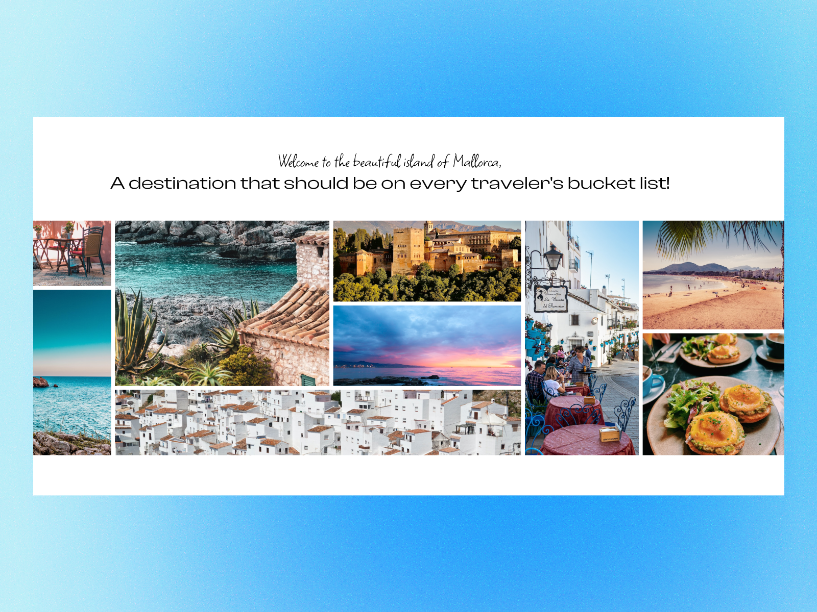 An Island Destination | Slider Animation design destination figma font icon island landing page minimal motion design spain travel ui