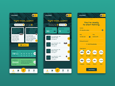 Fishing Trip App ai app design fishing mobile process ui