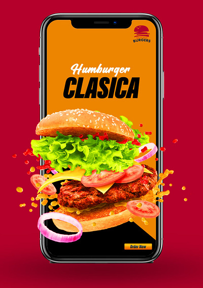 Humburger Social Media Post For Advertisement 3d animation branding graphic design motion graphics