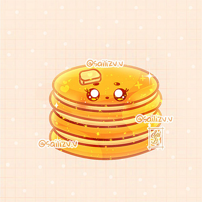 Pancakes by sailizv.v adorable adorable lovely artwork concept creative cute art design digitalart illustration