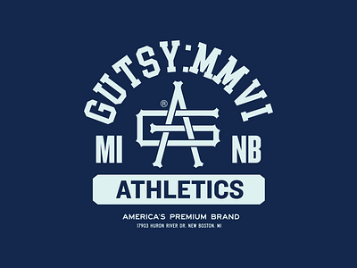 Gutsy Athletic Navy Graphic T shirt Logo Lookup! agency baseball branding concept daily design graphic design logo logo designer logo mark minimal sports typography vector