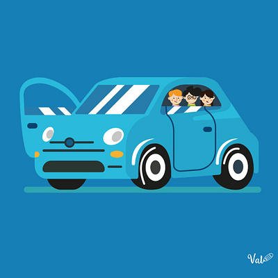 Blue Car adobe ilustrator arte digital desinger illustration ilustrator