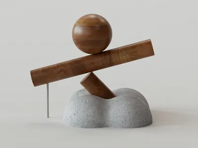 Sculpture 1 3d art c4d design graphic design illustration interior lighting sculpture series studio wood