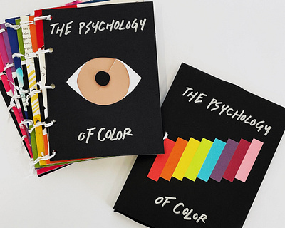 THE PSYCHOLOGY OF COLOR ACCORDION BOOK collage color graphic design handcrafted handmade