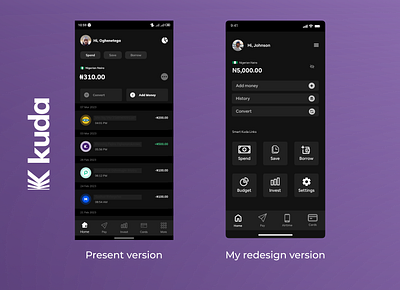 Kuda homepage redesign app branding design fintech graphic design product ui ux