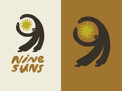 Nine Suns Acupuncture logo acupuncture design branding business cards client design design graphic design hand drawn illustration logo print women owned