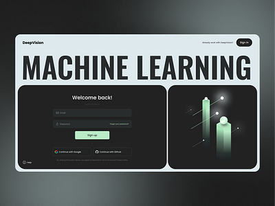 DeepVision - Sign up/in Page account setup ai login machine learning registration sign in page sign up sign up page survey ui design ux design