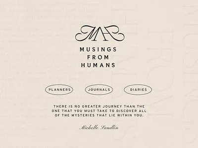 Musings From Humans Identity brand identity branding elegant m logo minimalist monogram script typography
