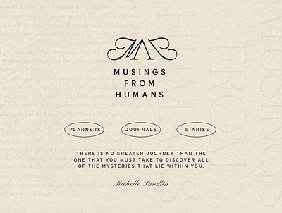 Musings From Humans Identity brand identity branding elegant m logo minimalist monogram script typography
