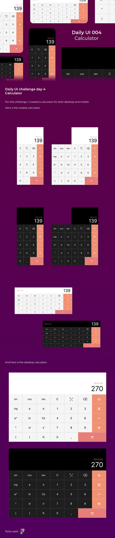 Daily UI 004 - Calculator calculator daily ui challenge daily ui day 4 design responsive design ui ui ux user interface